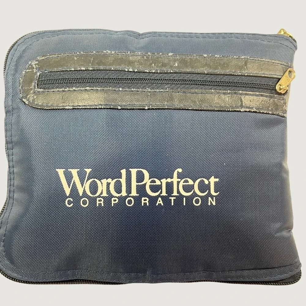 WordPerfect Corporation Laptop Case Navy Blue Vintage Tech Messenger Bag